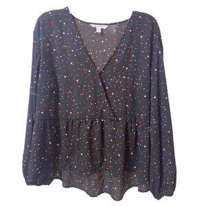 Popsugar Long Sleeve Peasant Heart Top, XL